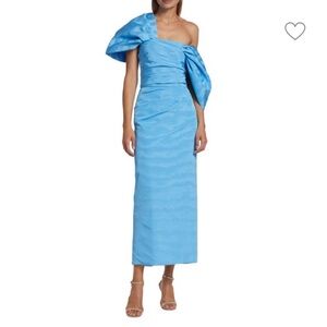 Oscar de la renta faille blue gown NWT